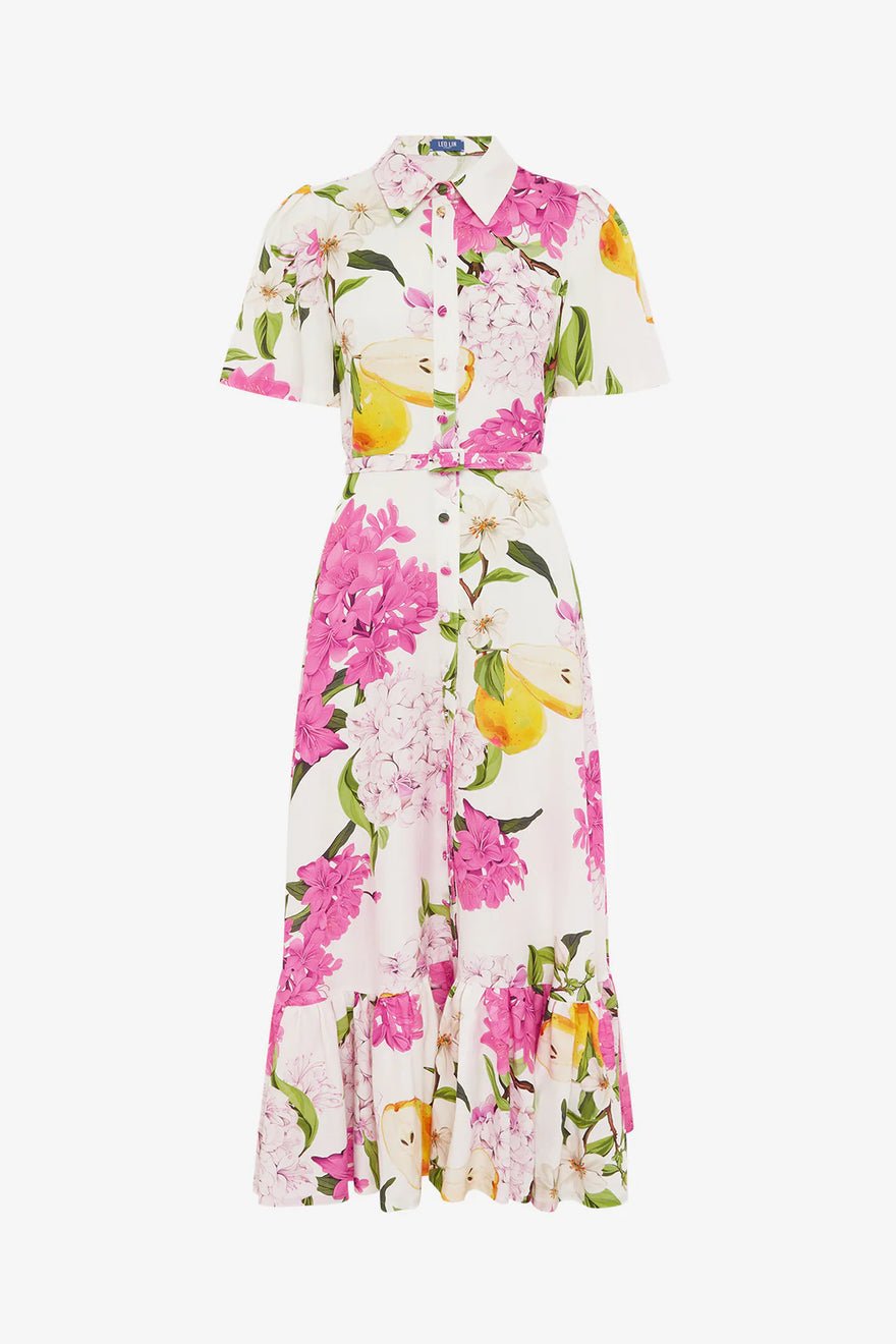 Leo Lin Becca Short Sleeve Midi Dress - Floral Pear Print photo 2