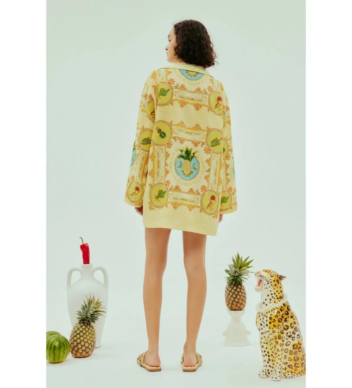 Alémais La Musica Tunic Dress Yellow Print Size AU 16 photo 5