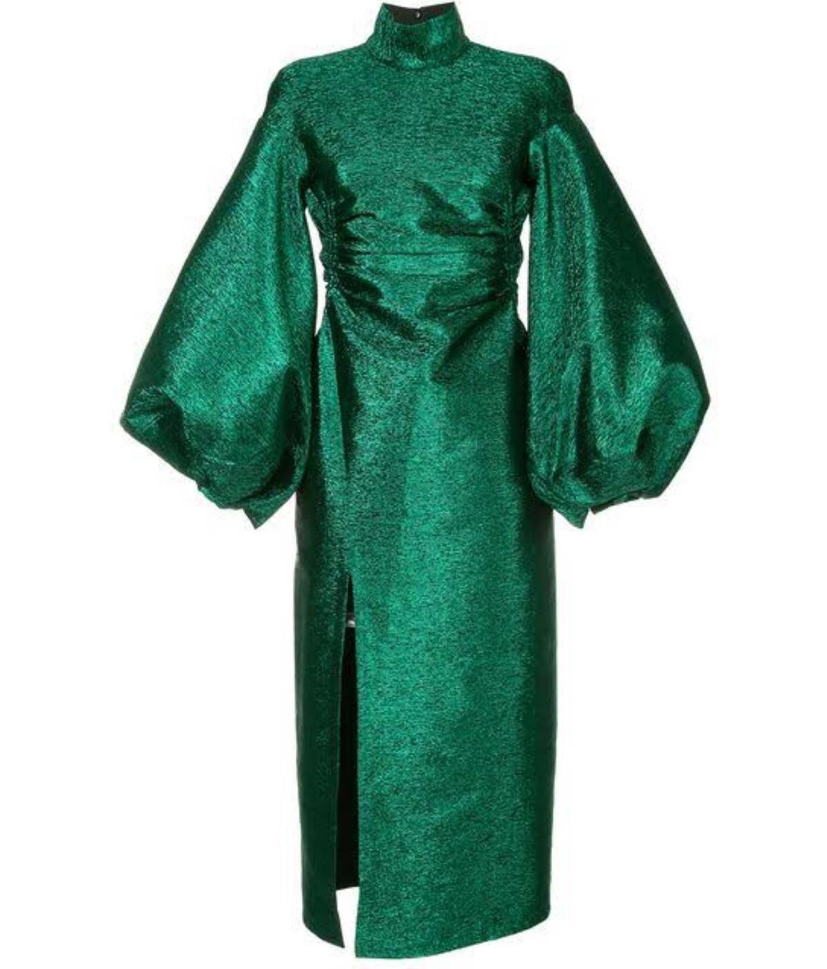 Camilla & Marc ‘Gesa’ Metallic Dress Emerald Green Size 10 photo 4