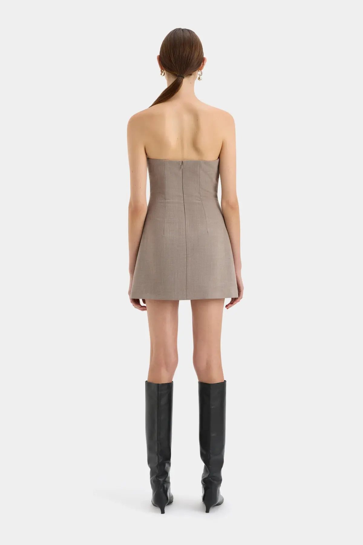 Sir the Label Leonardo Pleated Mini Dress Taupe Size 2 /Au 10 photo 3