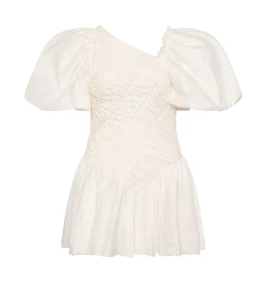 Aje Dawn Drawstring Mini Dress Ivory White Size 6 photo 4