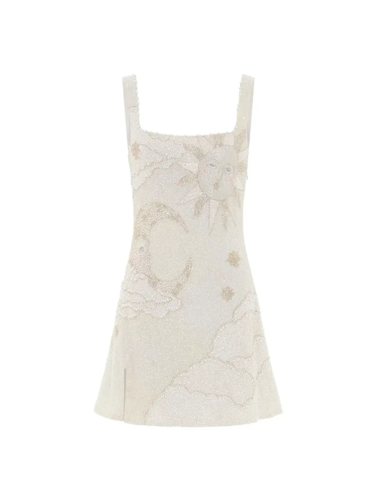 Clio Peppiatt Lucina Embellished Mini Dress Ivory Sequin Size S / AU 8 photo 3