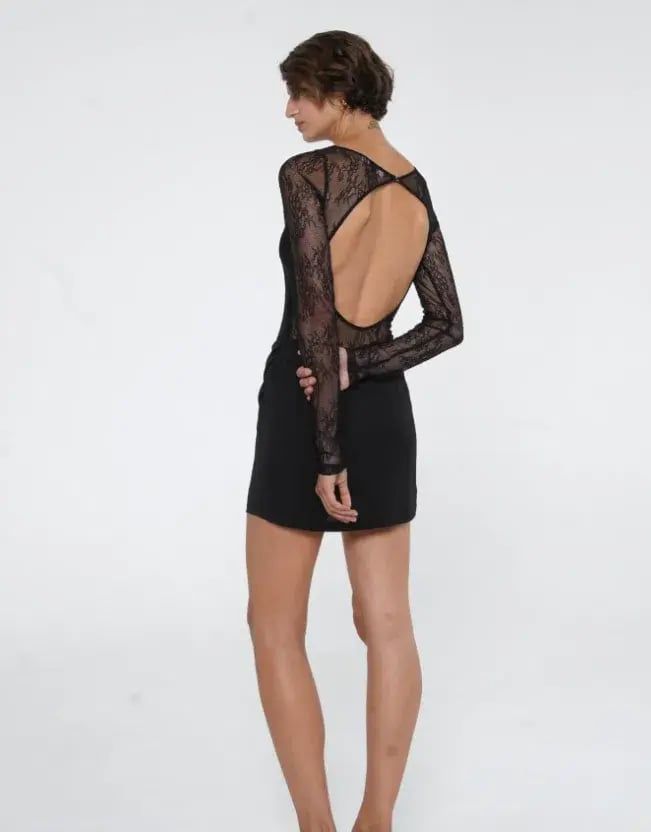 Benni Yana Lace Mini Dress Black Size 8 photo 3