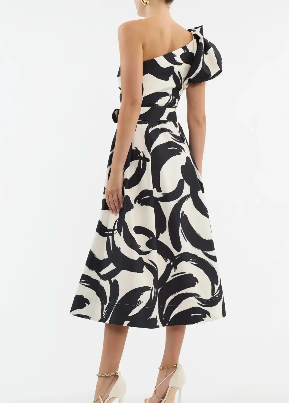 Rebecca Vallance Pompidou One Shoulder Midi Dress Print Size 10 photo 3