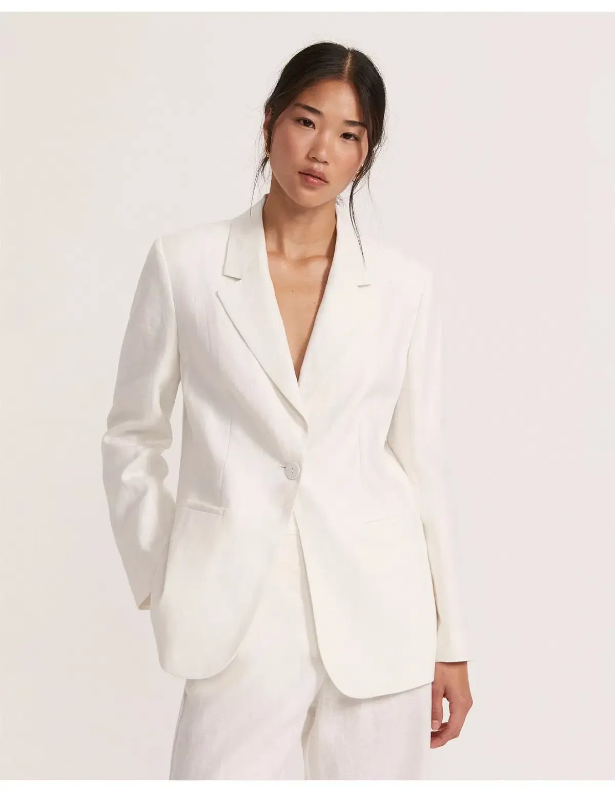 Saba Lila Linen Jacket White Size AU 8 photo 2
