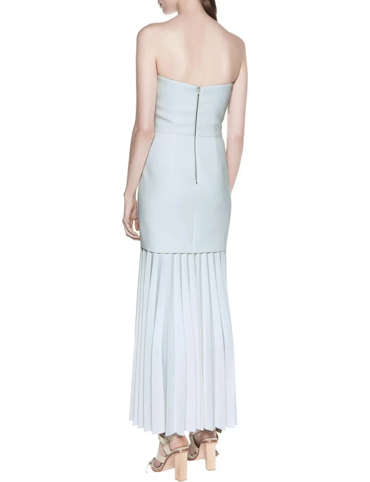 Dion Lee Linear Crepe Pleat Strapless Dress Powder Blue Size 8 photo 3