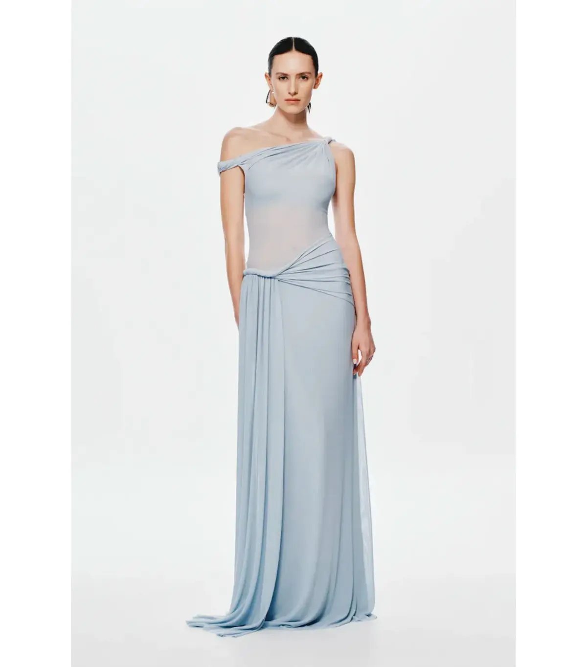 Misha The Sisal Mesh Maxi Dress in Dove Blue Size XS / AU 6 photo 2