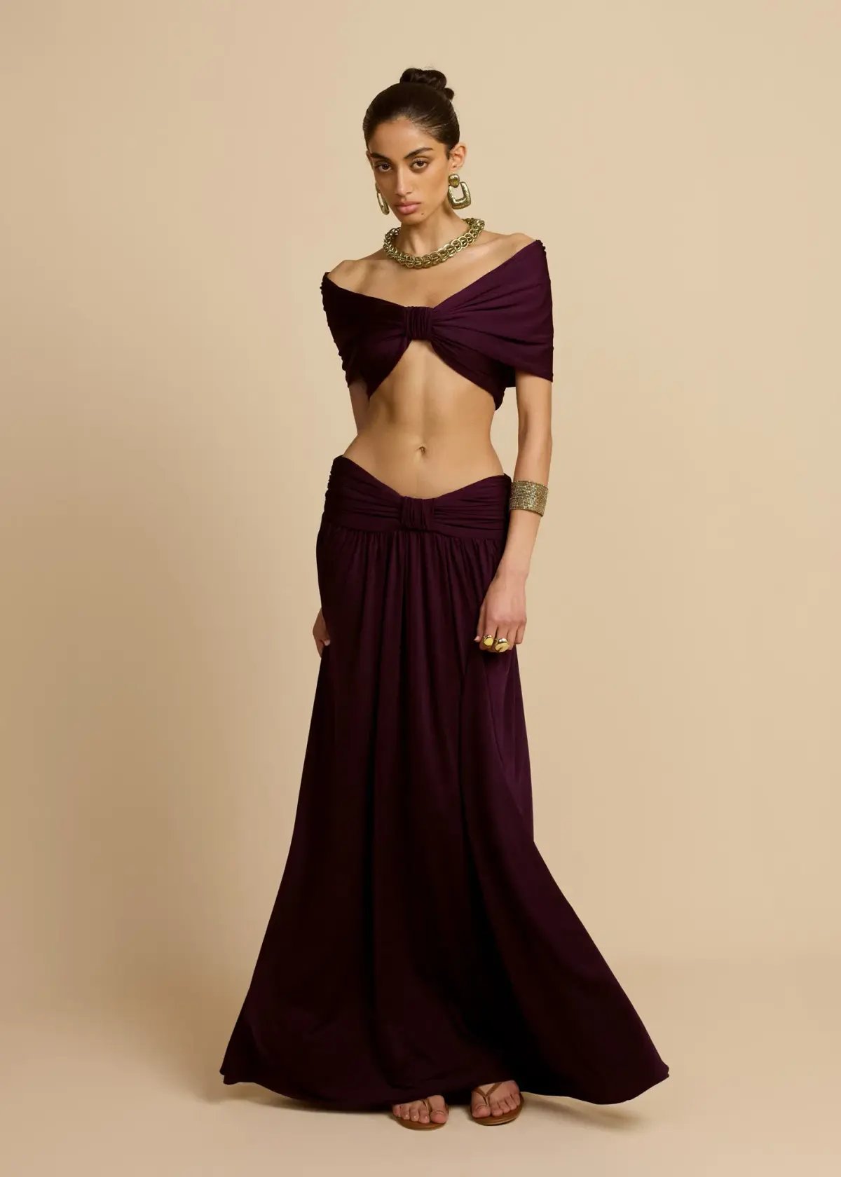 Arcina Ori Alessia Top and Maxi Skirt Set in Plum Size 8 photo 2