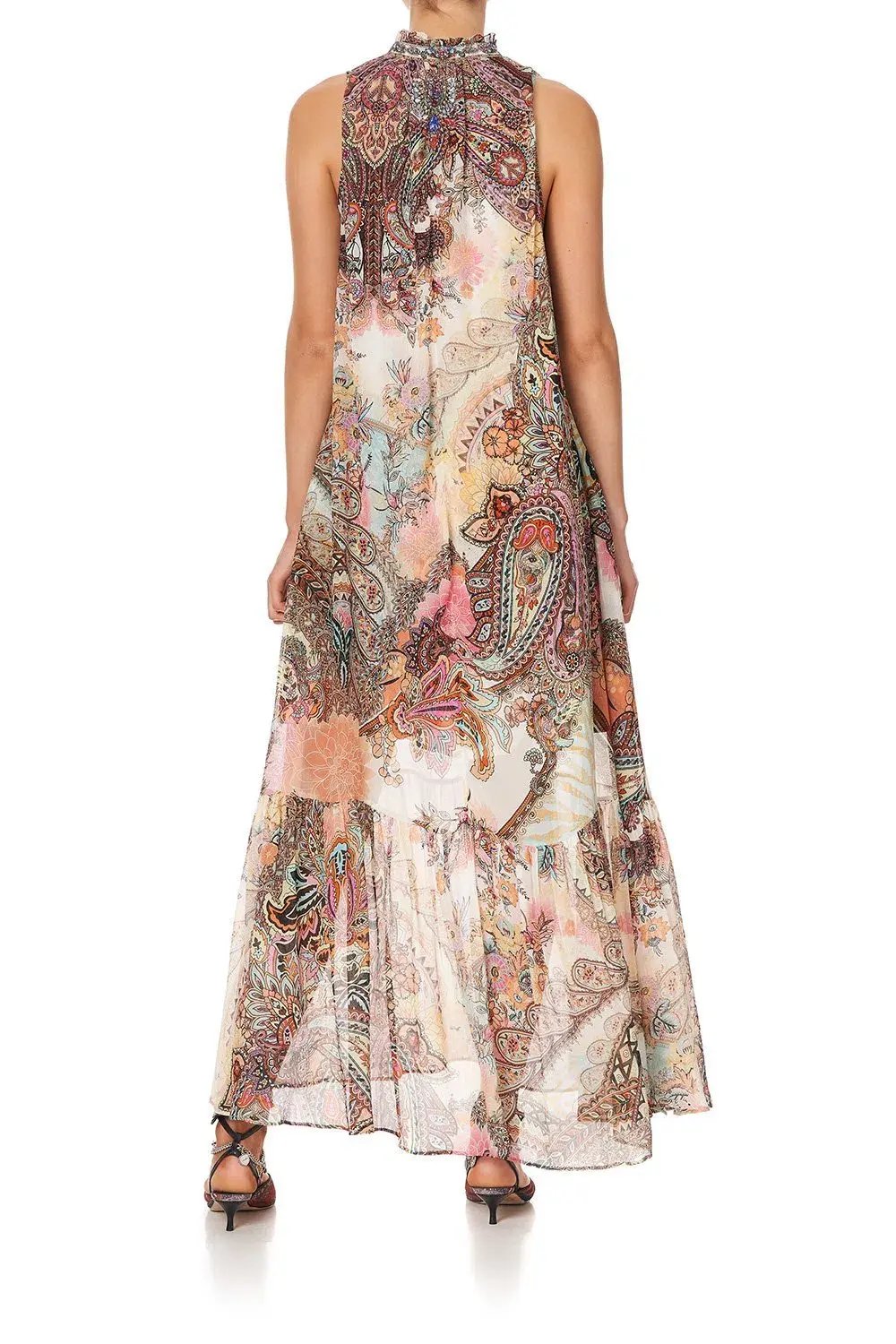 Camilla Carnaby Disco High Neck Keyhole Maxi Dress Print Size XS / AU 8 photo 2
