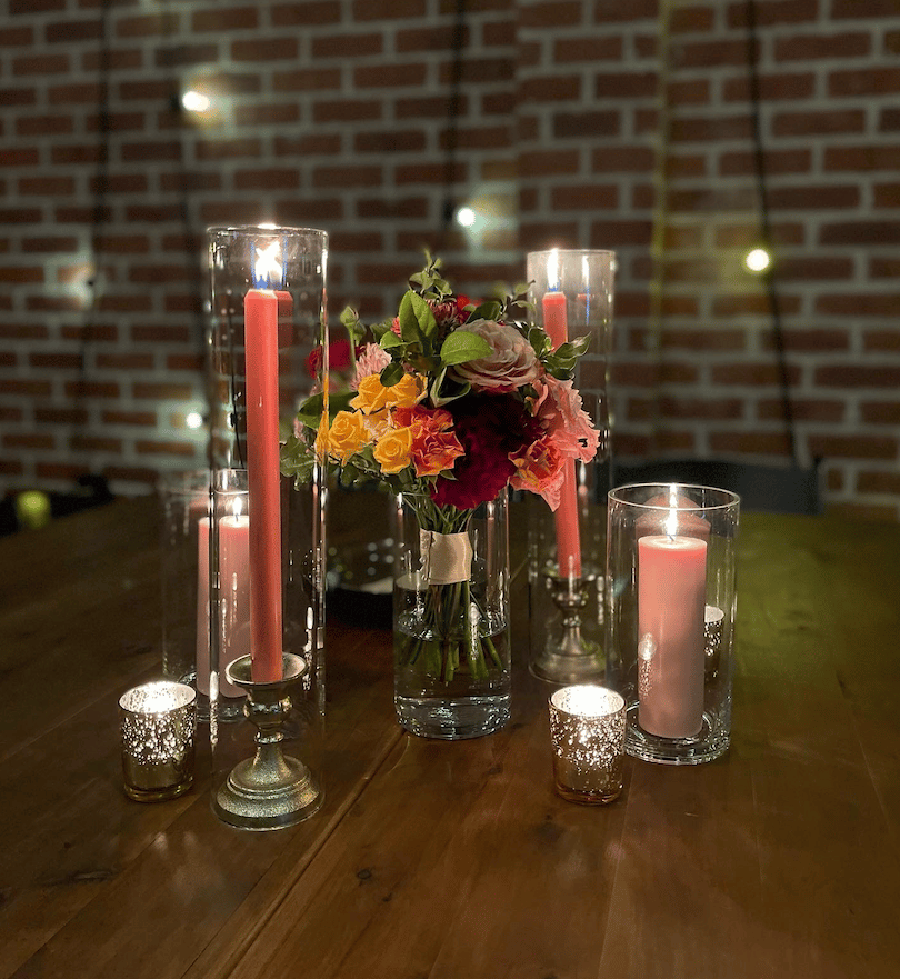 Set of 2 or 3 Coloured Pillar Candles in Cylinder Vases Package photo 4