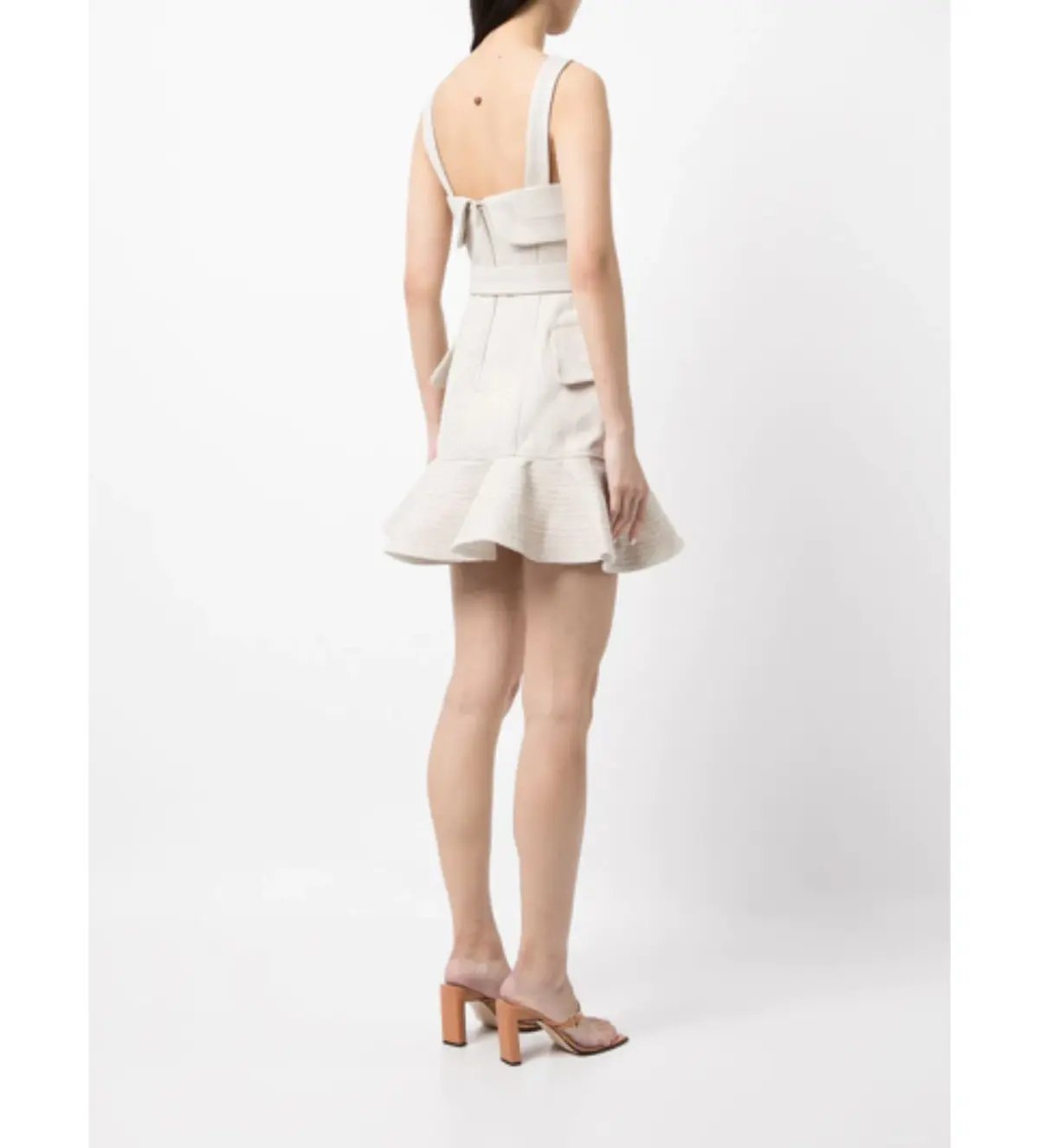 Acler Manning Biscuit Mini Dress Neutrals Size XS/Au 6 photo 2