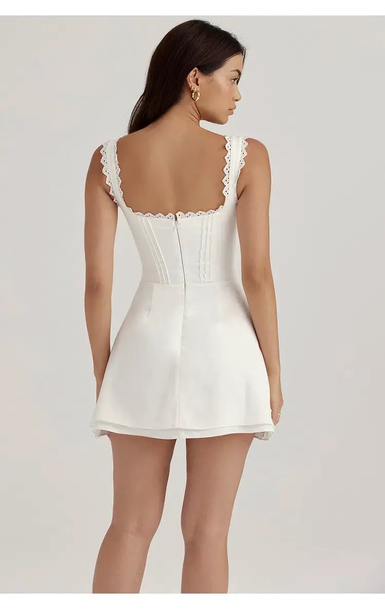 House of CB Tilly Pin Tuck Mini Dress White Size S / Au 8 photo 7