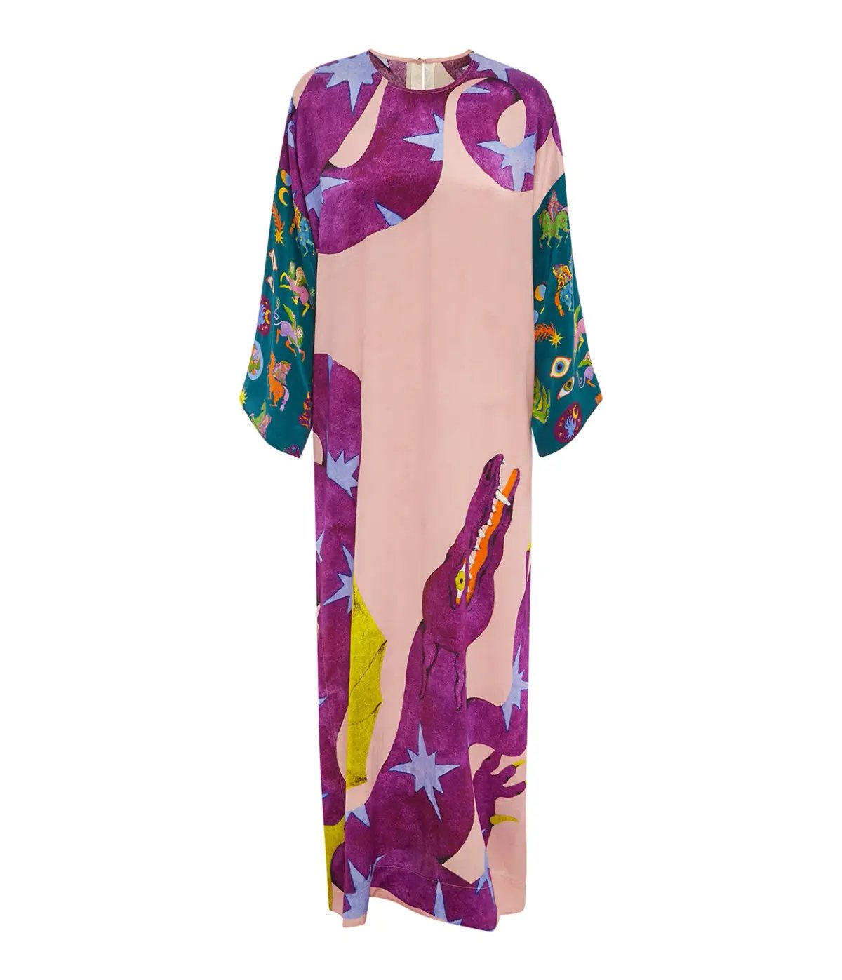 Alemais Superhero Silk Satin Midi Dress Multi Print Size 16 photo 6