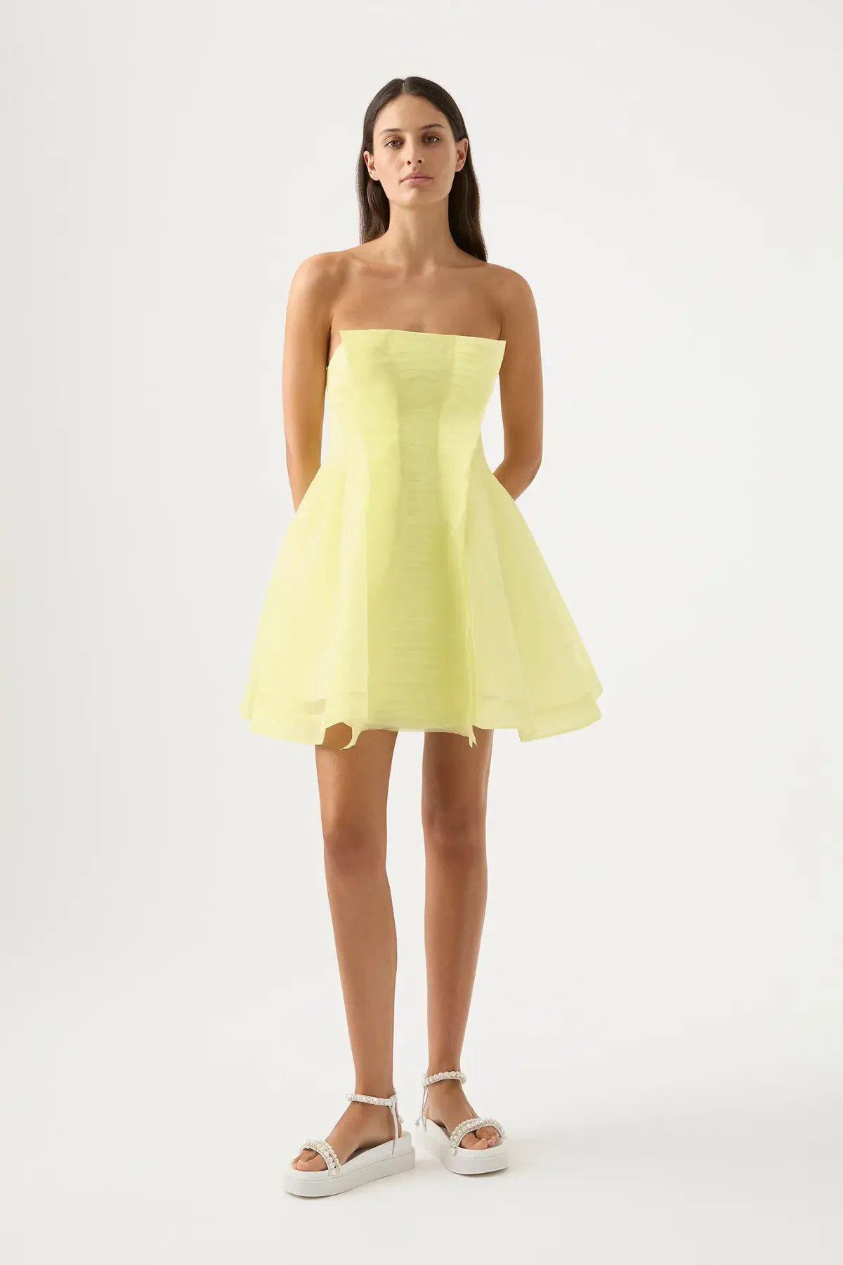 Aje Astrid Mini Dress Yellow Size 10 photo 2