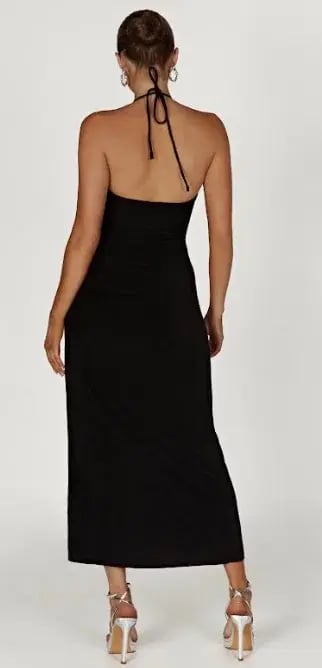 Meshki Allison Jersey Ruched Split Dress Black Size XS / Au 6 photo 3