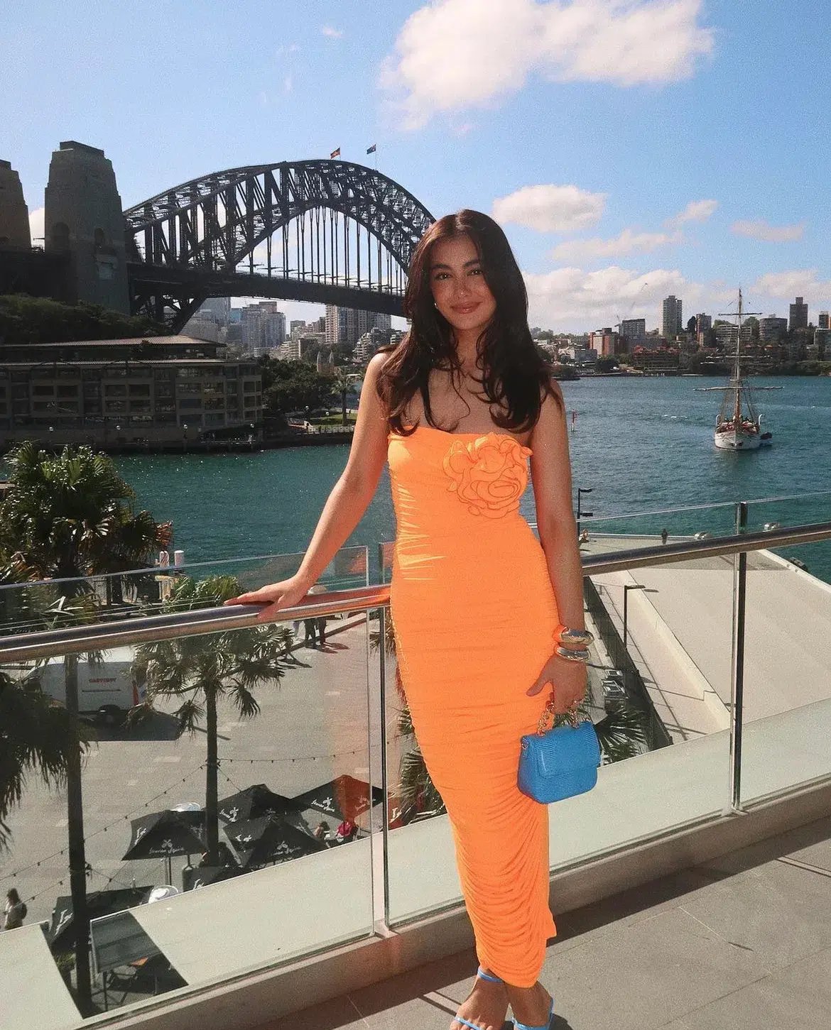 Bianca and Bridgett Tara Midi Dress Orange Size 8 photo 5