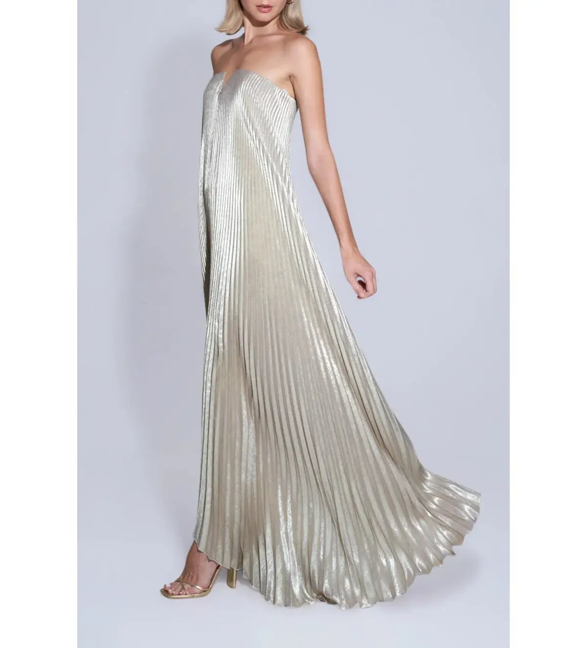 L’idee Black Tie Gown Gold Shimmer Size AU 8 photo 2