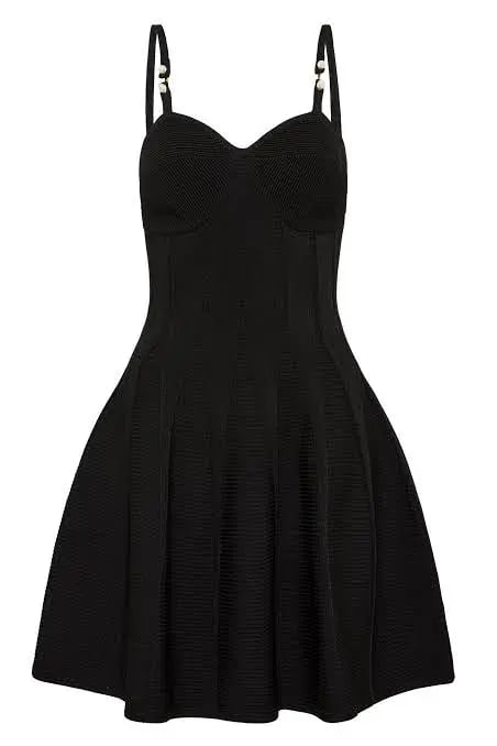 Aje Phaedra Ottoman Bustier Mini Dress Black Size L / AU 12 photo 6