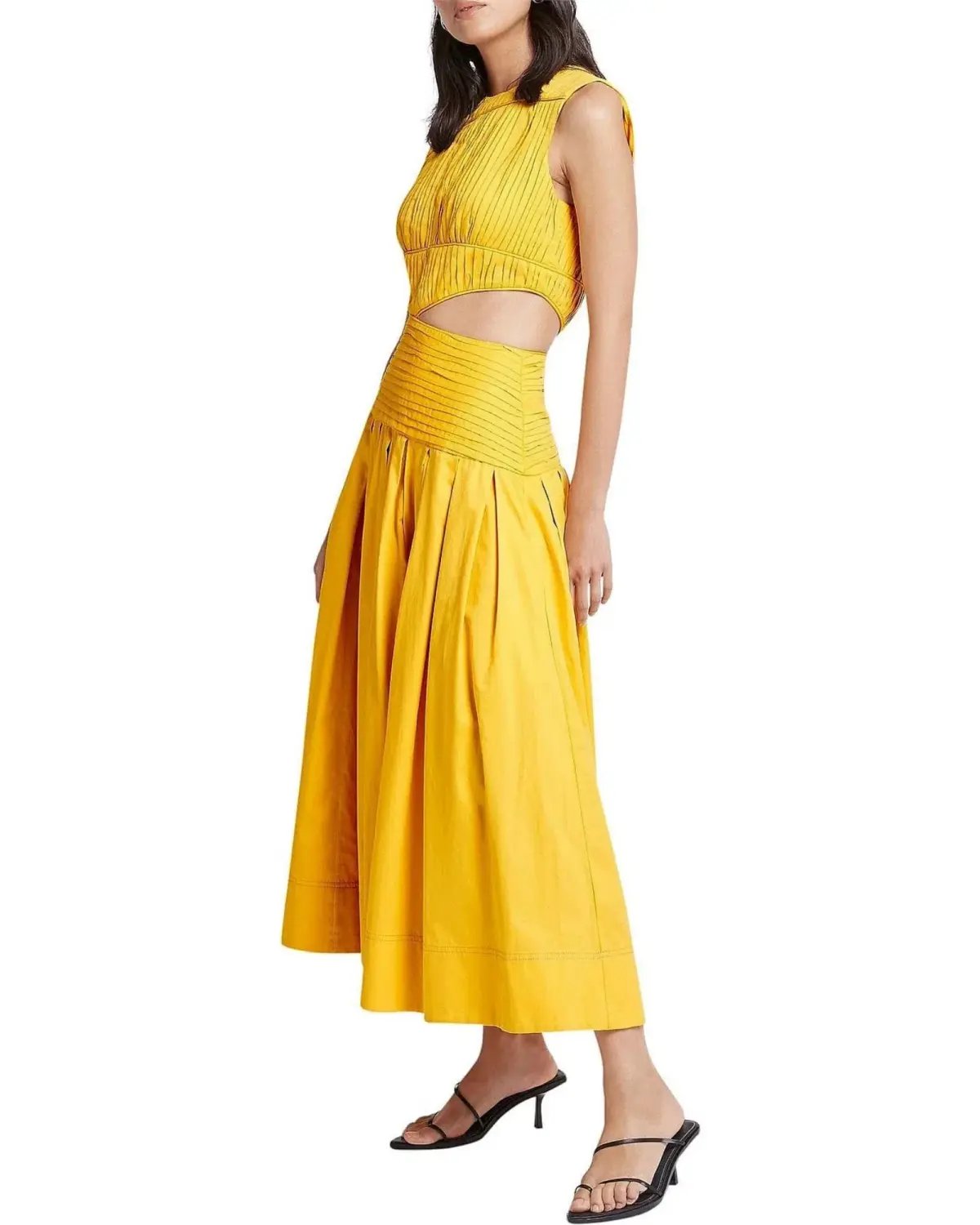 Aje Cascade Cut Out Dress Yellow Size AU 10 photo 2