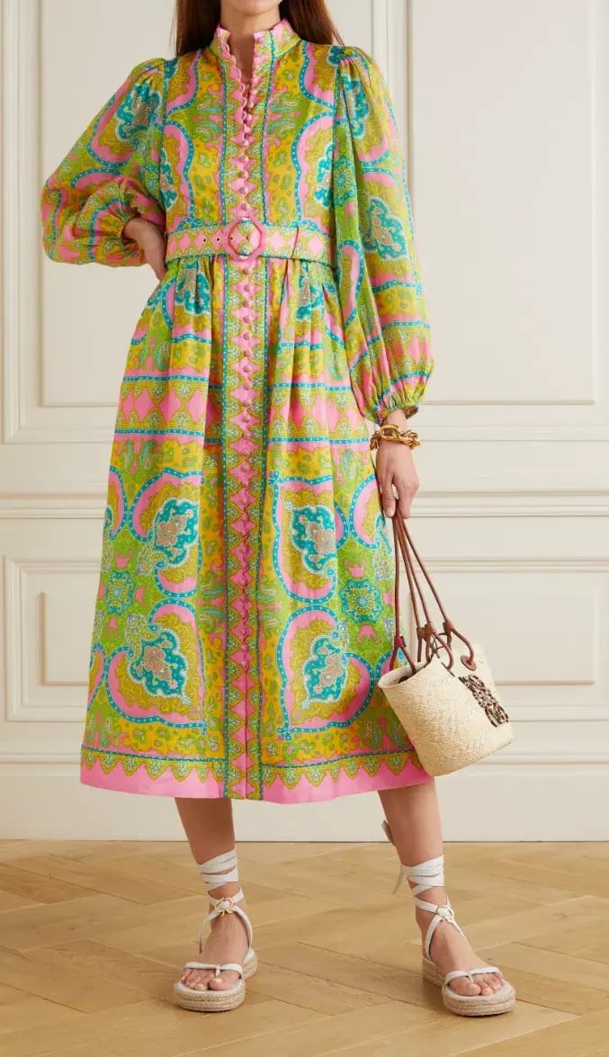 Zimmermann Estelle Buttoned Midi Dress in Pink/Green Paisley Size 4 / AU 16 photo 2