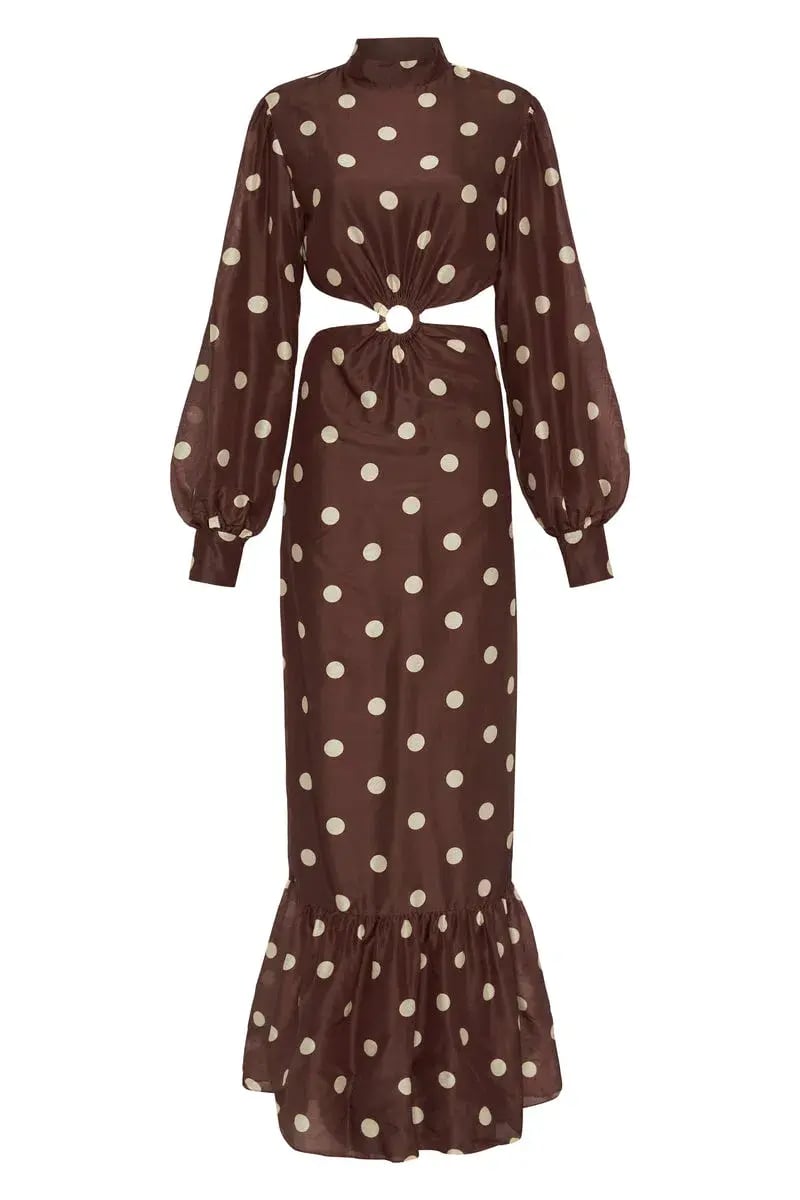 Sir The Label Vivi Long Sleeve Cut Out Maxi Dress Brown Size 0 / AU 6 photo 3
