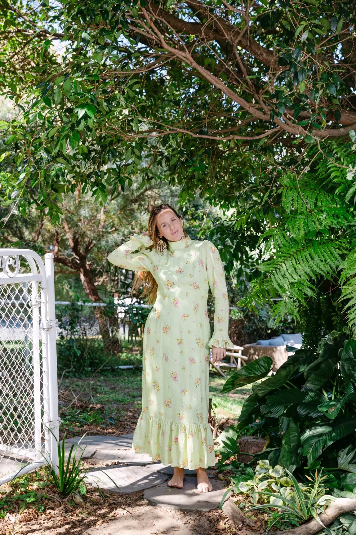 Alémais Clementine Midi Dress Green Size AU 12 photo 4