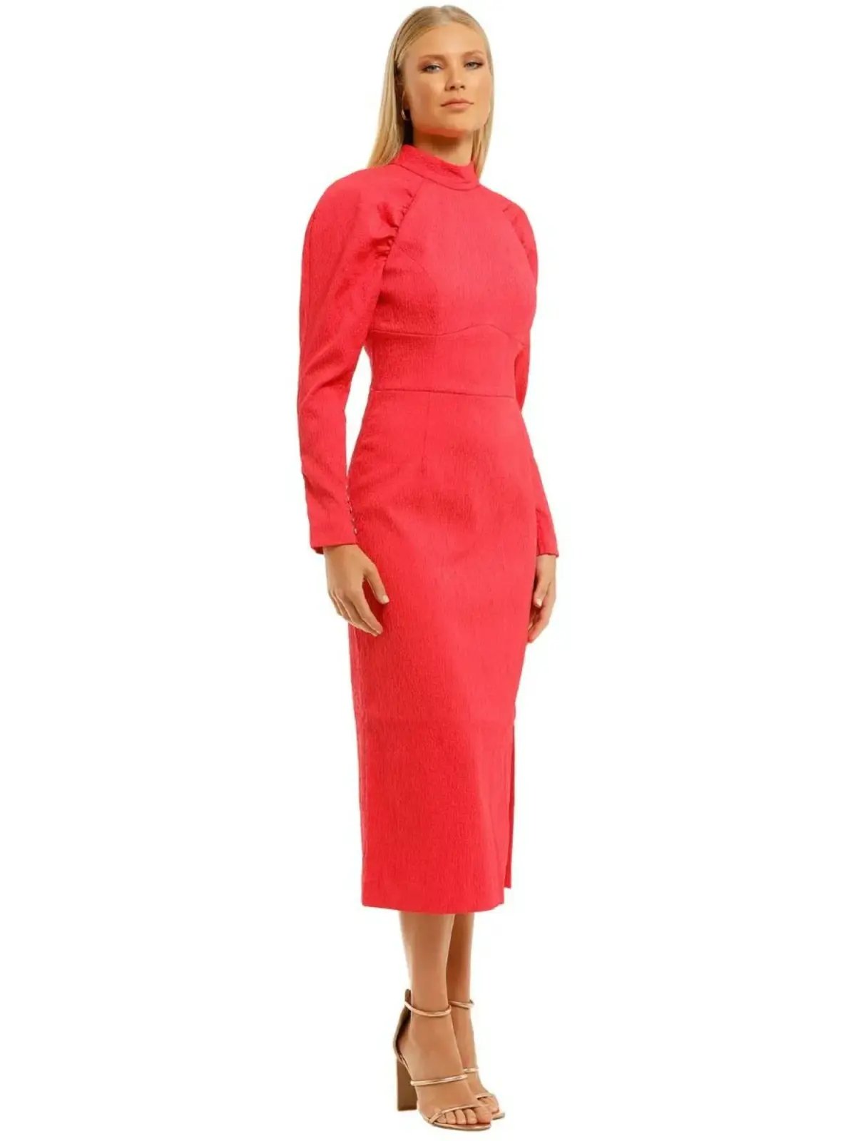 Rebecca Vallance Martini LS Midi Dress in Pink Size AU 14 photo 2