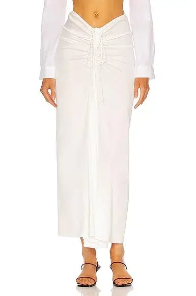 Christopher Esber Ruched Skirt White Size 6 photo 2