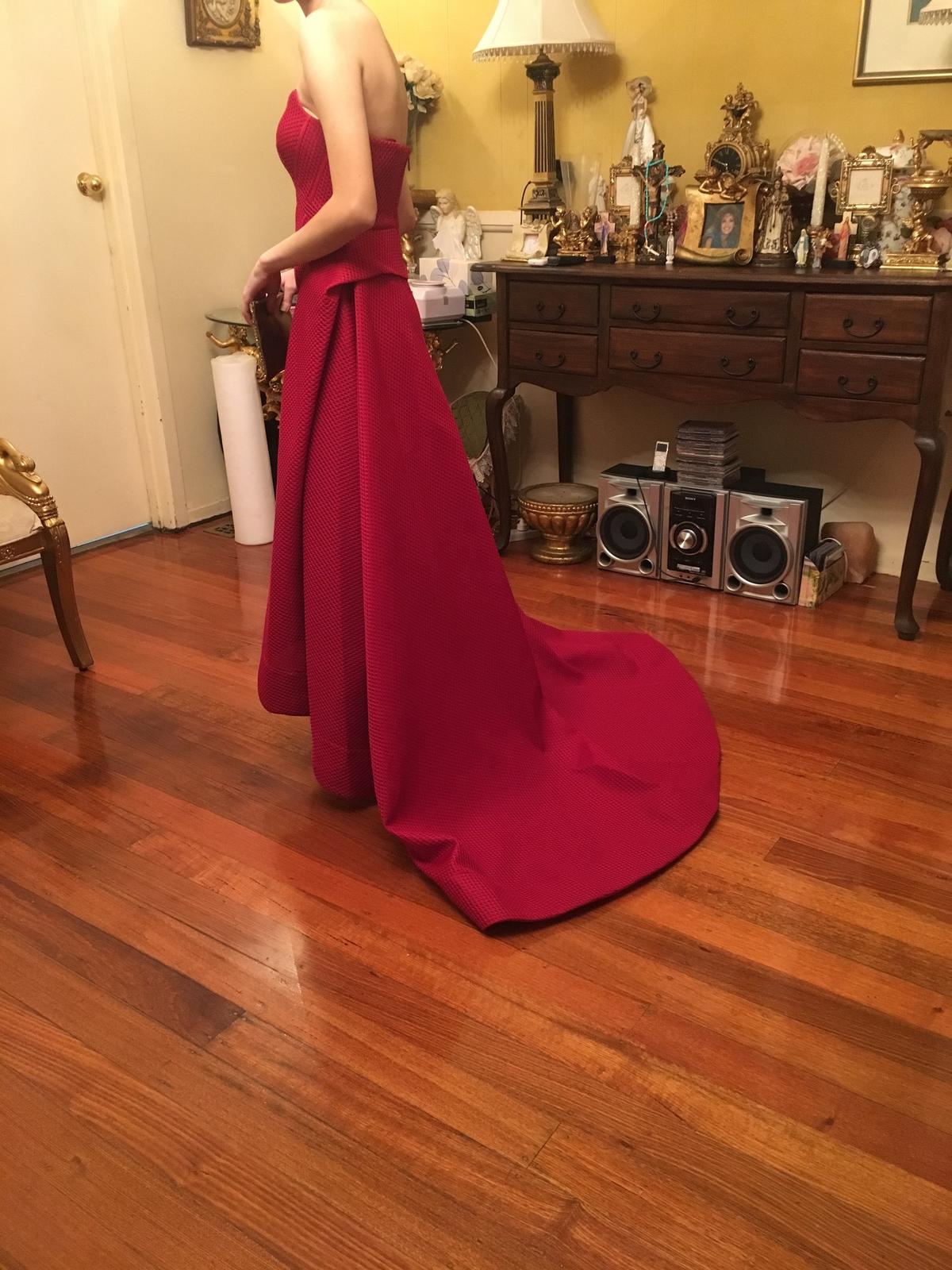 Bariano Taylor Strapless Ball Gown Burgundy Size 6 photo 3