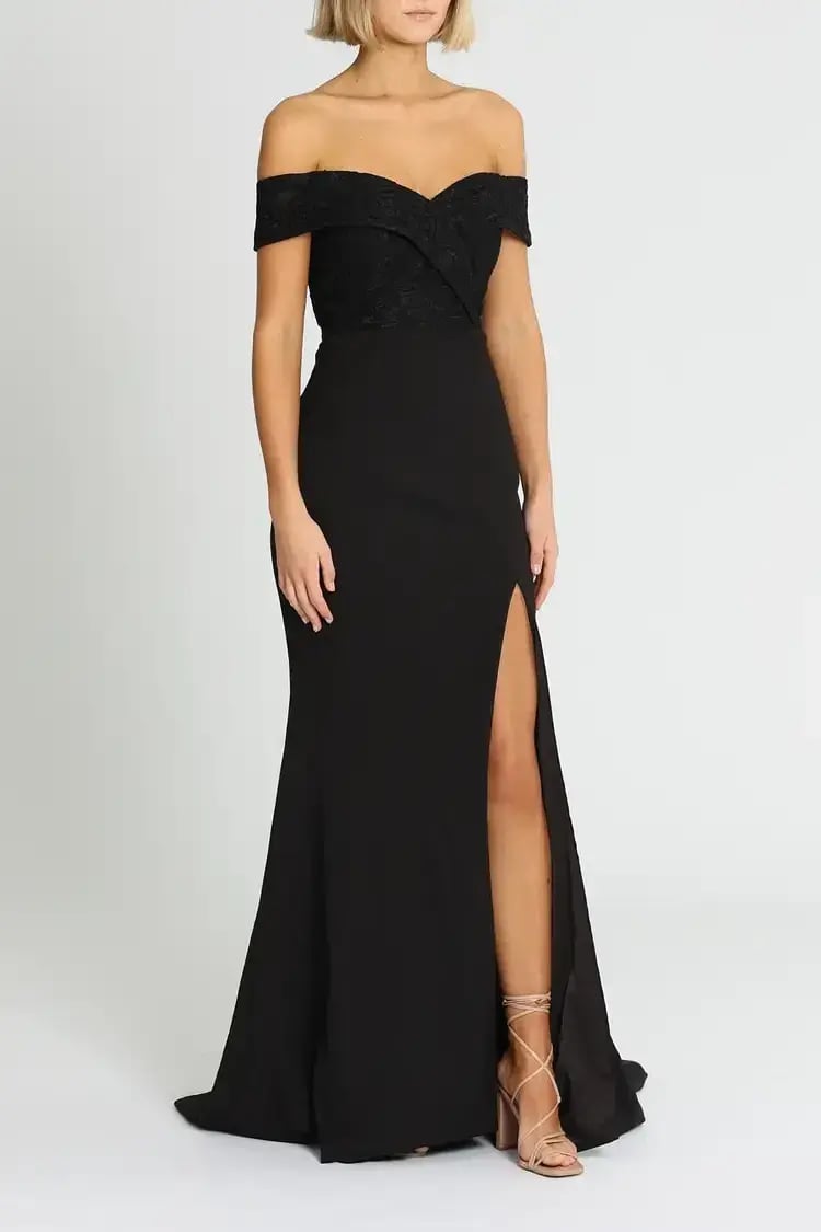 Samantha Rose Gia Lace Bodice Gown Black Size 14 photo 2