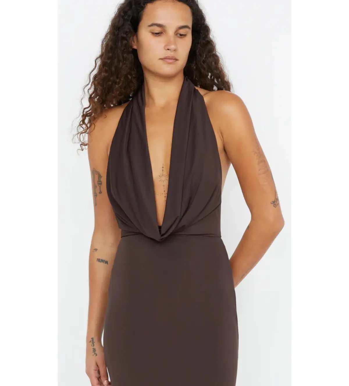 Bec & Bridge Nessie Neck Maxi Dress Dark Chocolate Size 6 photo 4