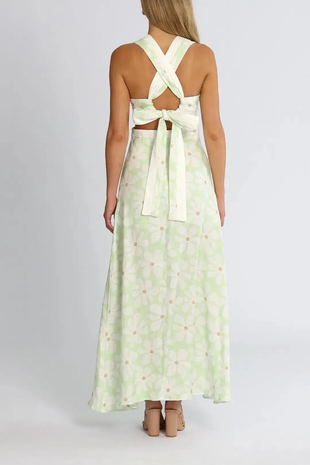 By Johnny Fleur Tie Back Midi Dress Floral Size 8 photo 3