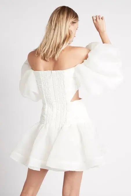 Aje Myriad Cut Out Mini Dress White Size 8 photo 2