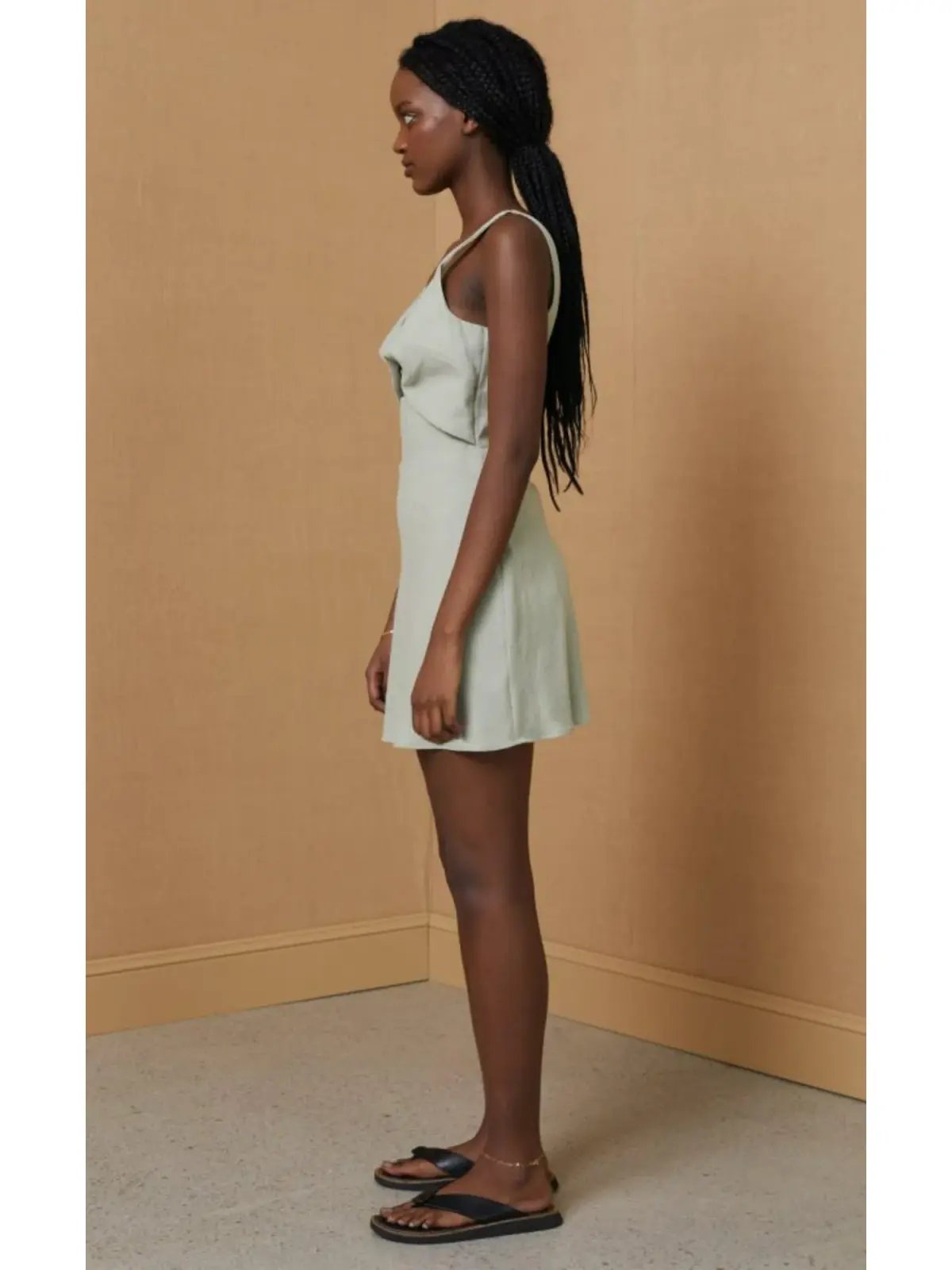 Bec & Bridge Phoebe Sleeveless Mini Dress Khaki Size AU 6 photo 2
