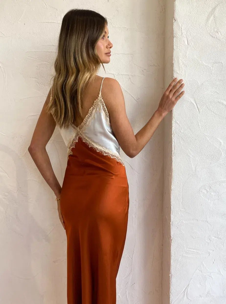 Ginia Sadie Dress in Picante/Breeze White Brown Size 10 photo 6