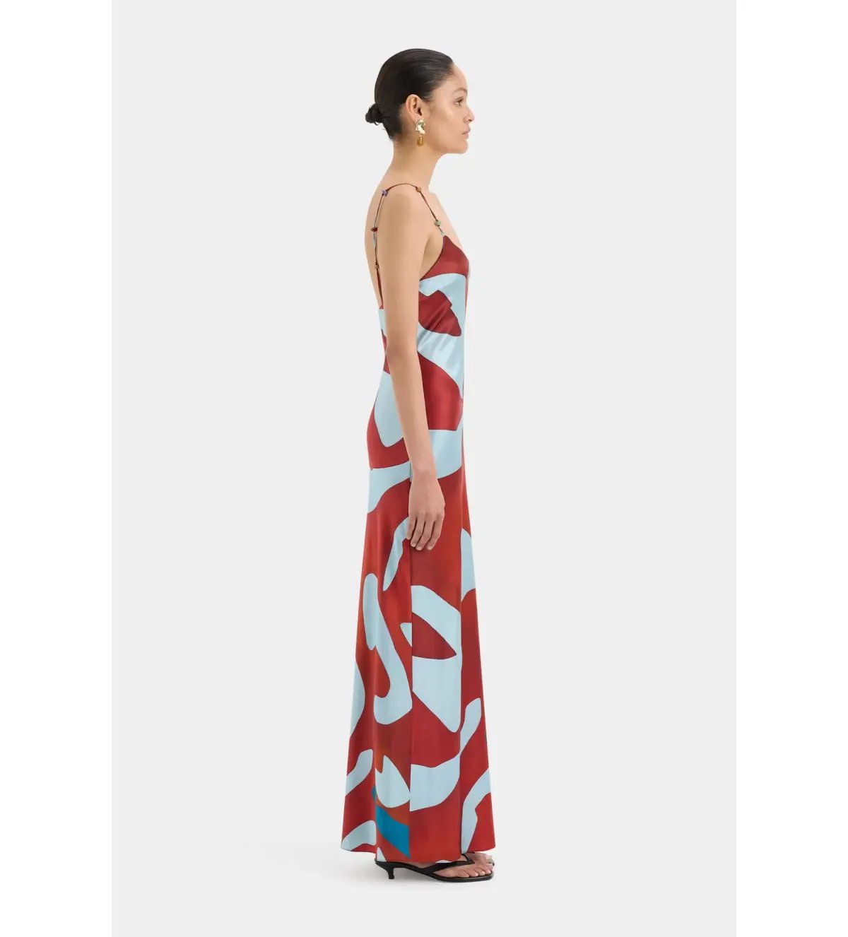 Sir The Label Frankie Slip Maxi Dress in Ruby Reflection Size AU 6 photo 3