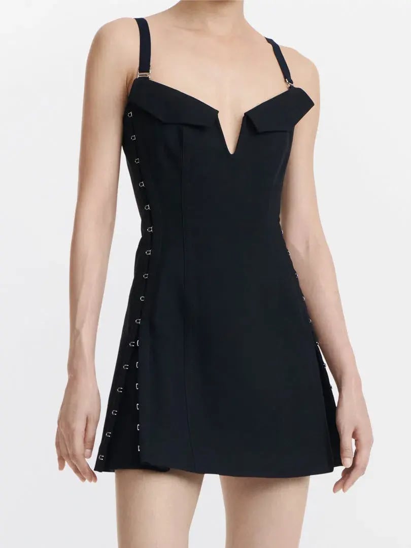 Dion Lee Hook and Eye Pocket Dress Black Size 8 photo 3