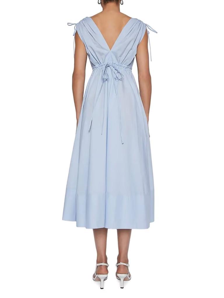 Scanlan Theodore Parachute Cotton Drawstring Midi Dress Light Tinted Blue Size 10 photo 3