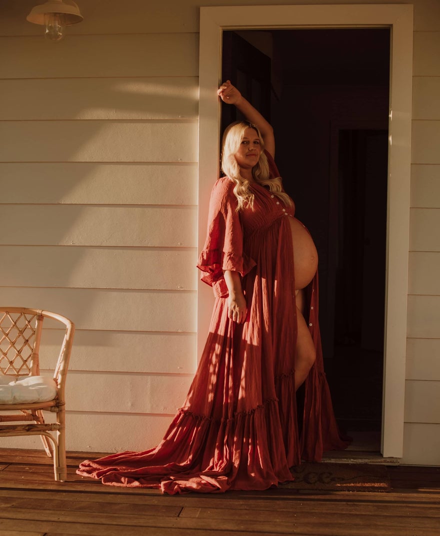 We Are Reclamation Ruffle Me Open Gown - Rust photo 4