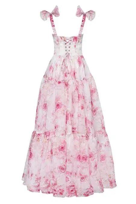 Milla Pink Peony Tenter Floral Maxi Tie-up Dress Floral Size 4 photo 4