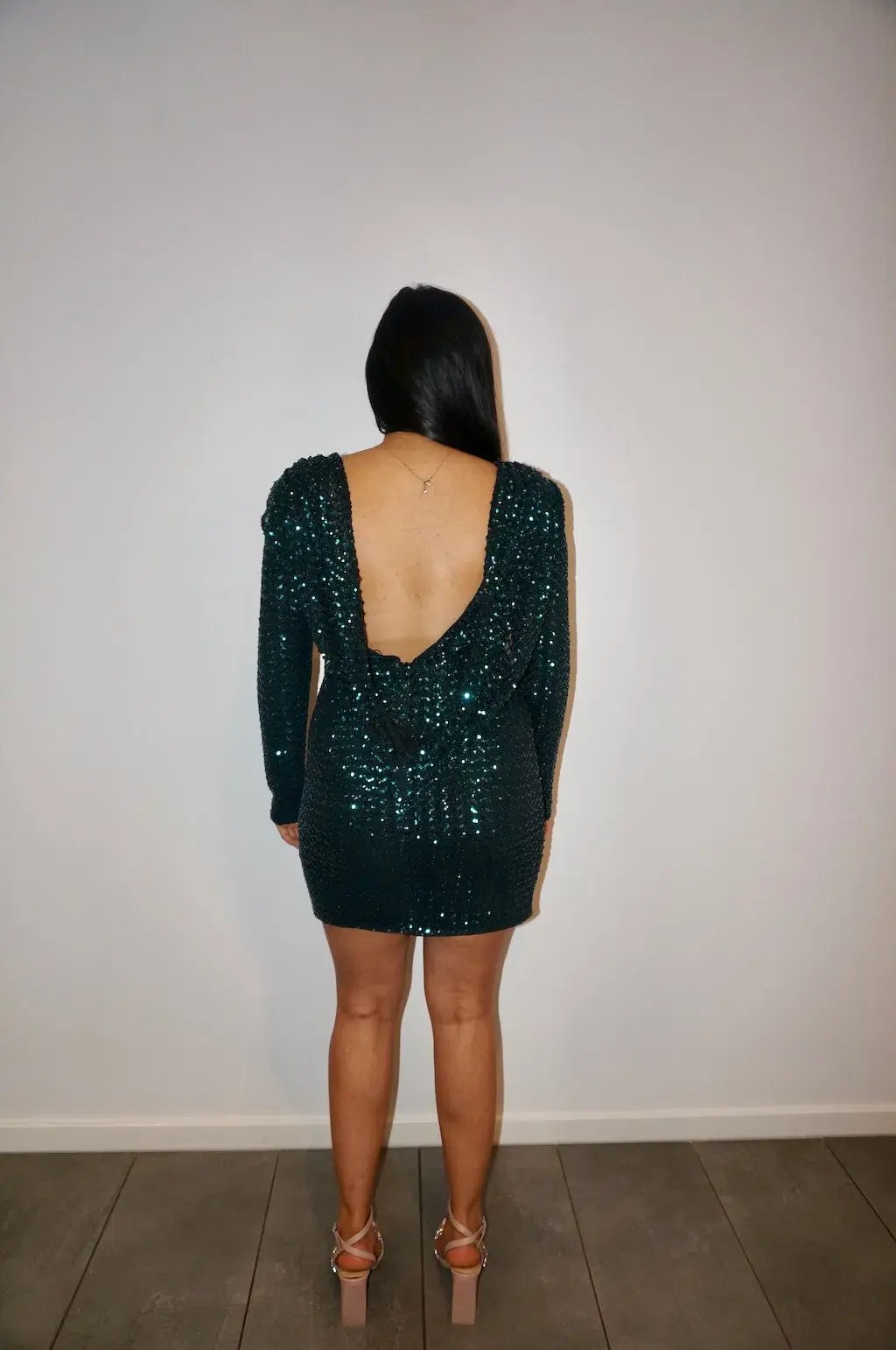 Elle Zeitoune Jelena Dress Emerald Green Sequin Size 12 photo 2