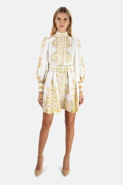 Zimmermann Super Eight Tubular Mini Dress Pink Meadow Size 2/Au 12 photo 5