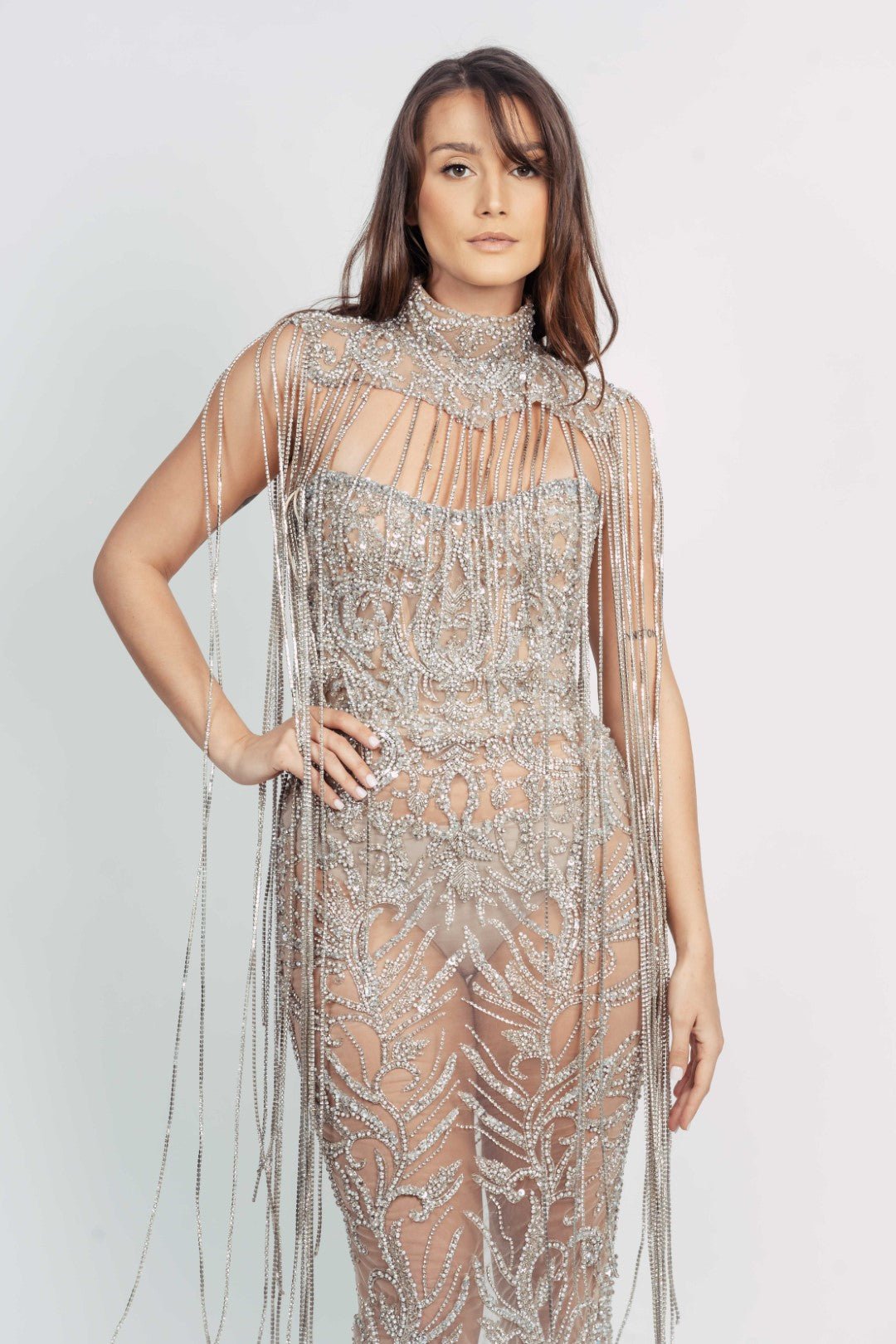 DALYLA FRINGE DRESS BY ALBINA DYLA NUDE photo 6