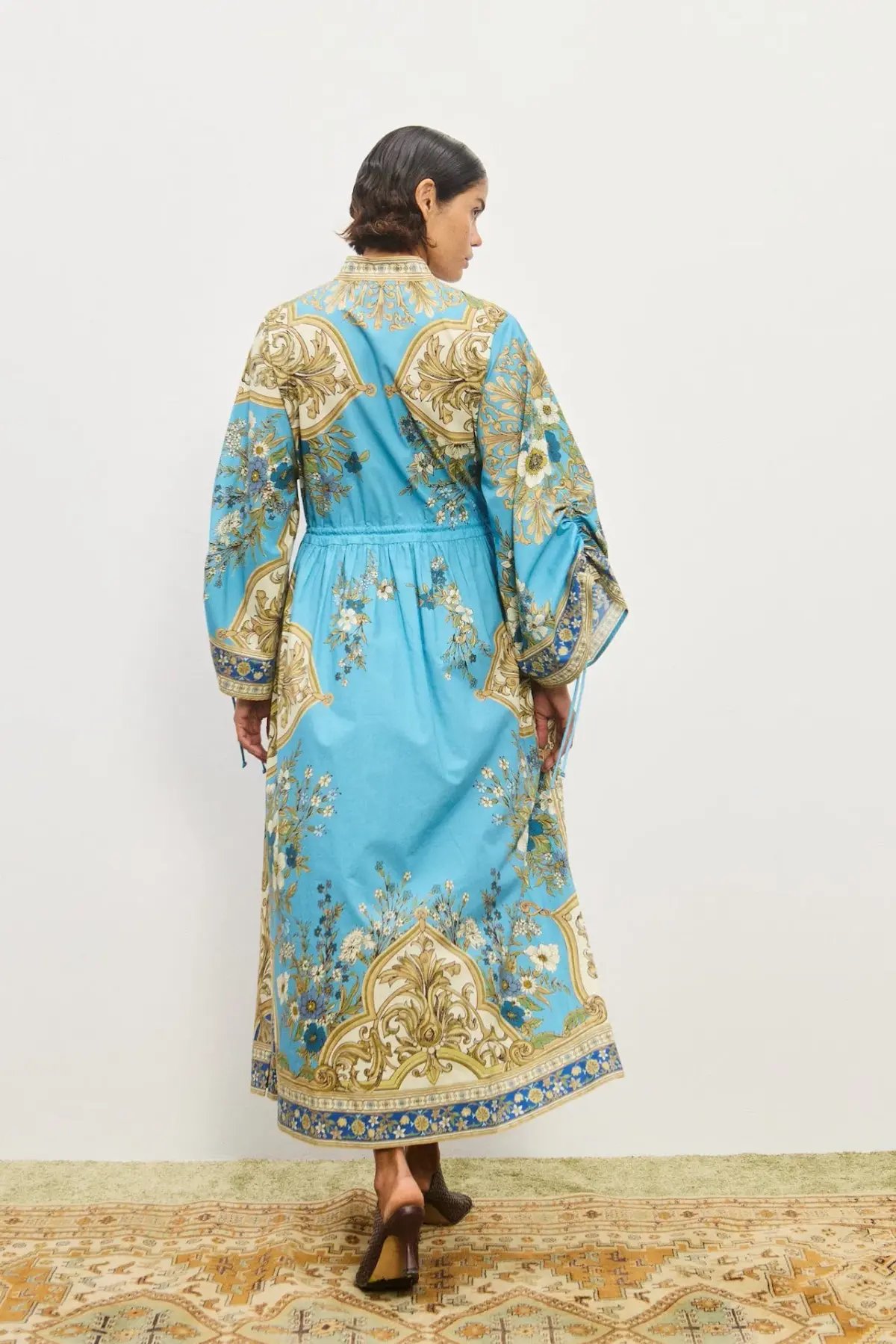 Alemais Cassie Pool Midi Dress in Blue Floral Size 16 photo 3