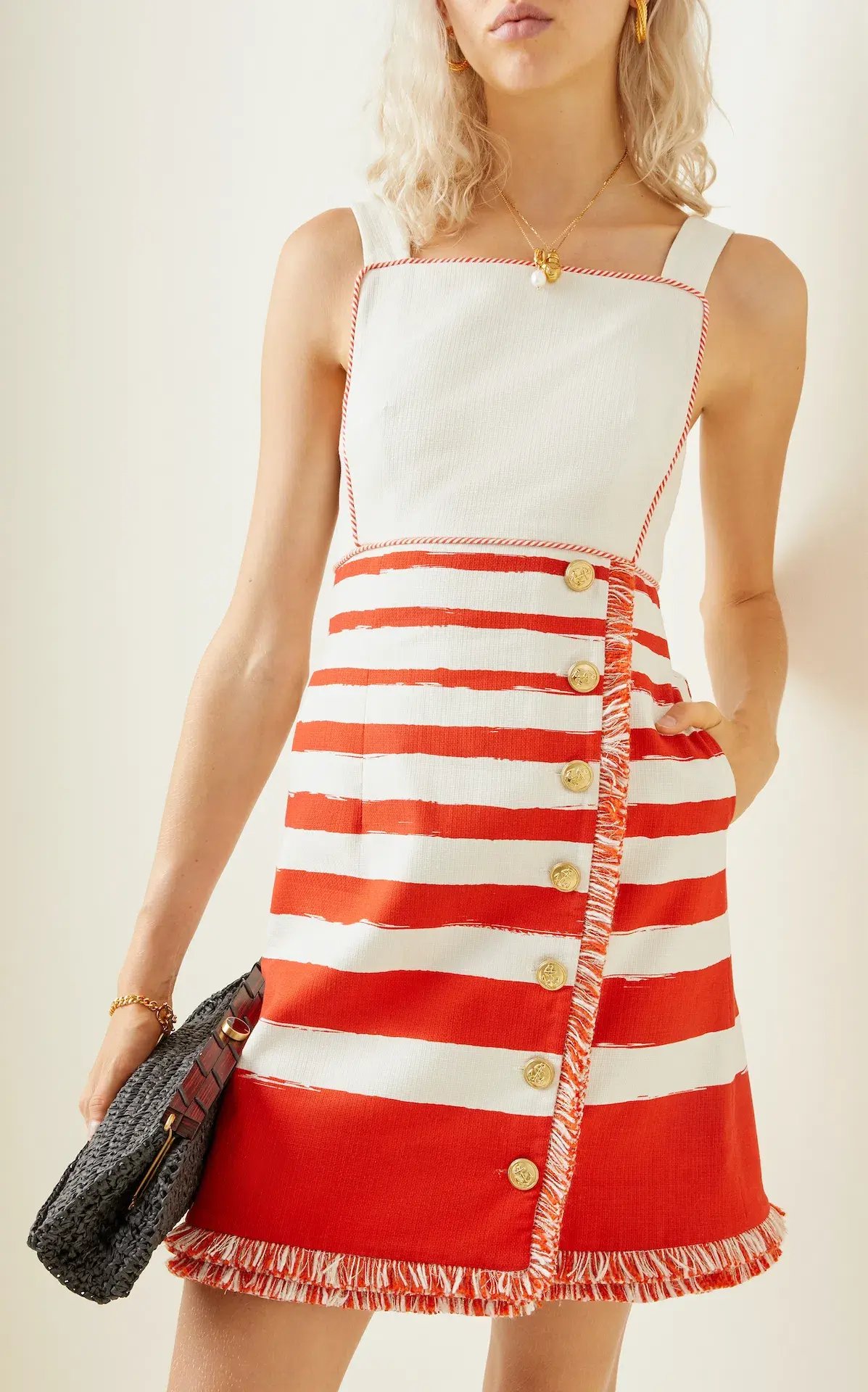 Zimmermann Postcard Striped Cotton Mini Dress Print Size 1/AU 10 photo 2