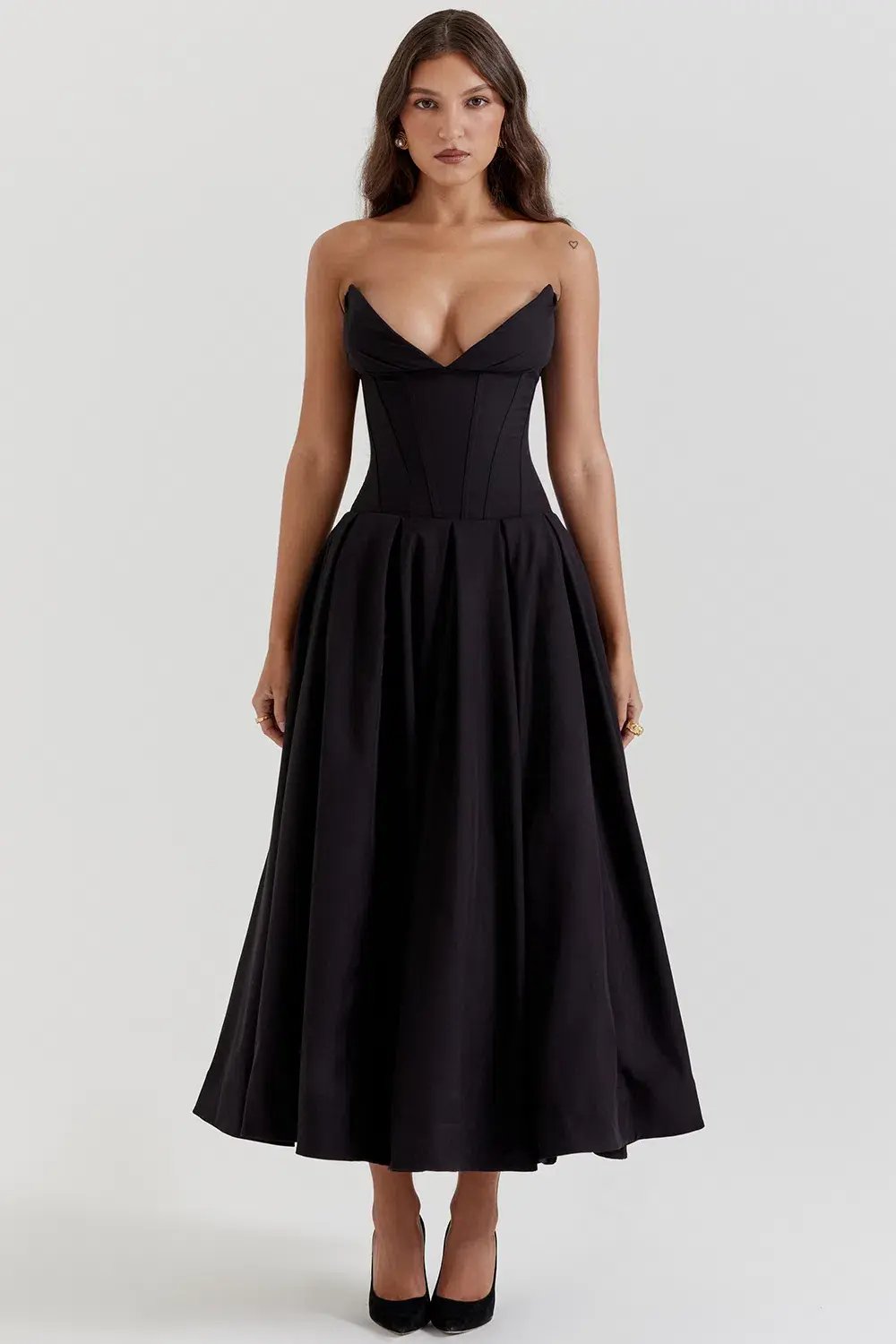 House Of CB Lady Strapless Midi Dress Black Size S / AU 8 photo 12