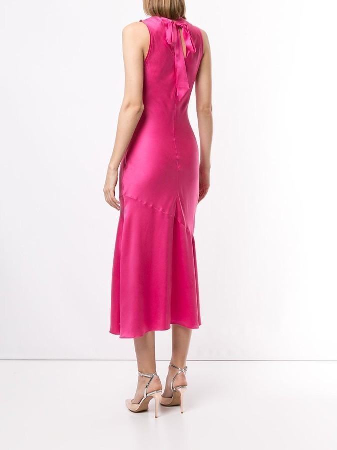 Rebecca Vallance Sophia Silk Midi Dress Pink Size 6 photo 2