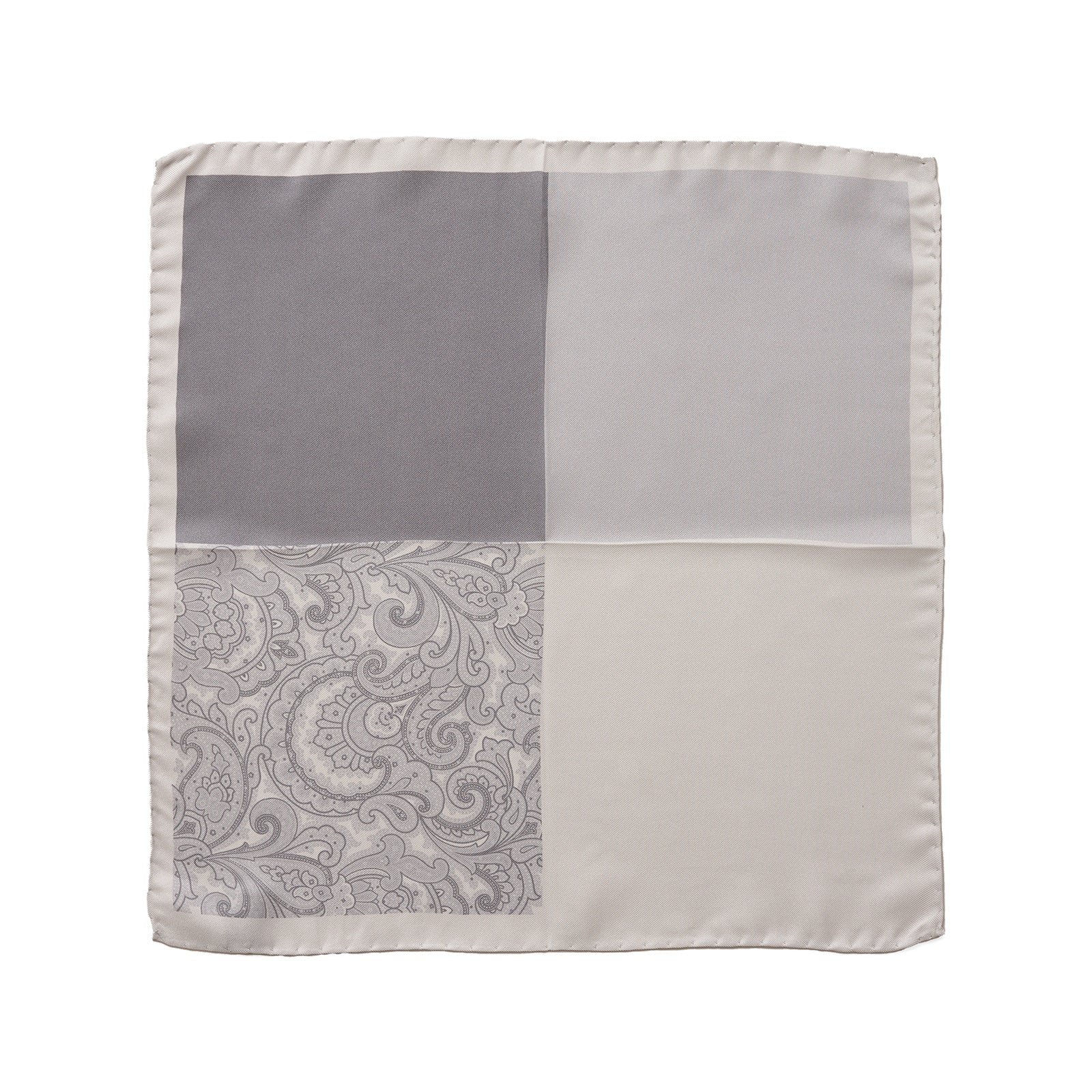 Joe Black Silver Paisley 4 Fold Pocket Square photo 3
