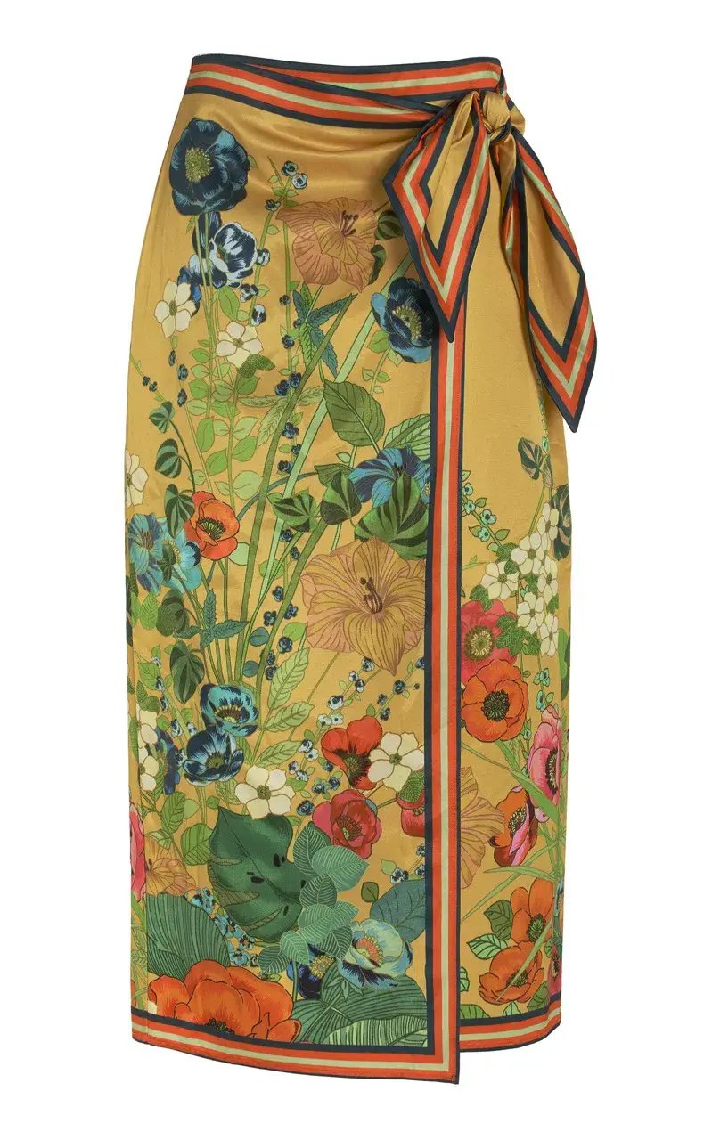 Alemais Cresida Halter Crop Top & Sarong Tie Midi Skirt Set Multi Size 10 photo 5