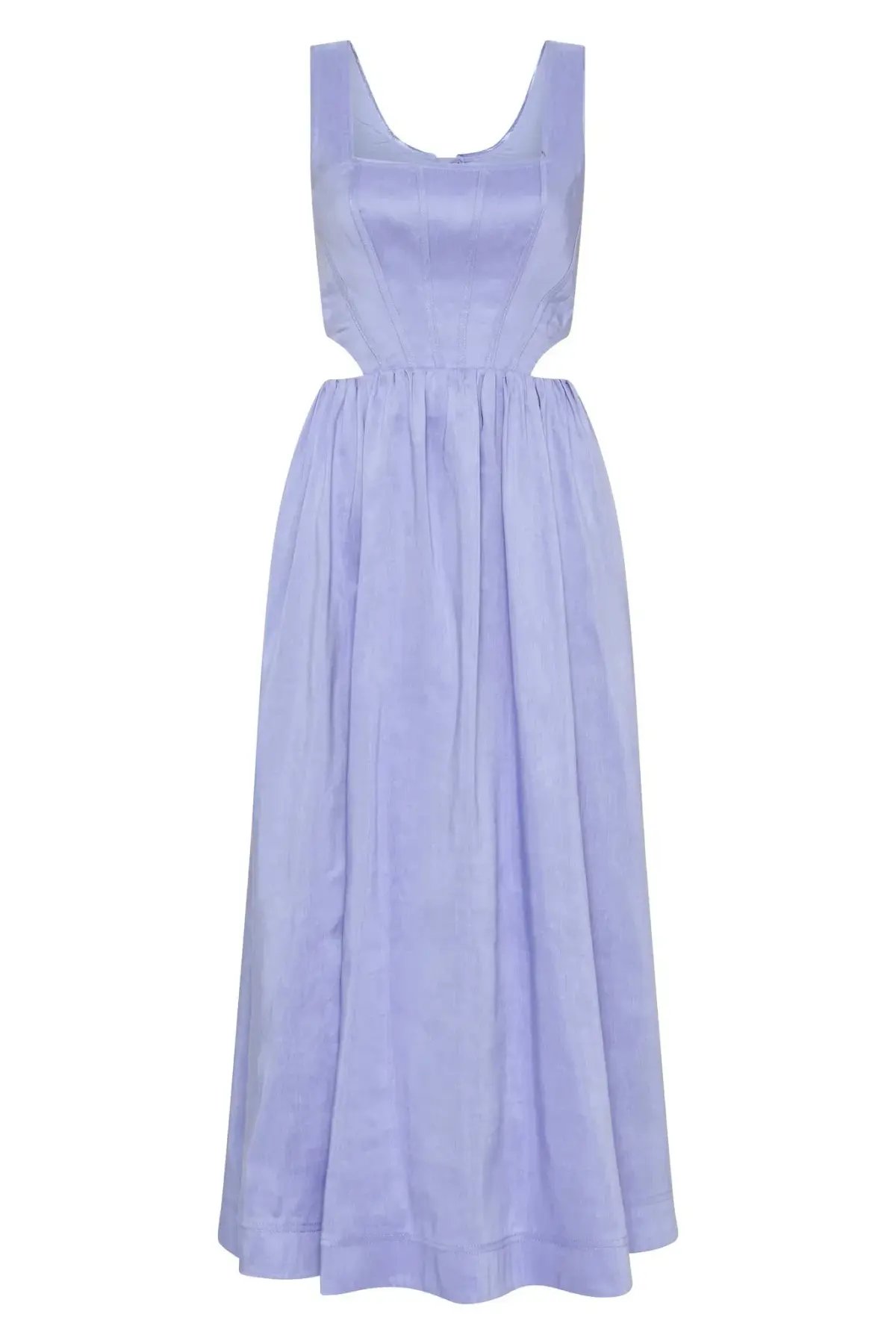 Aje Virginie Cut Out Midi Dress Cool Lavender Size 6 photo 5